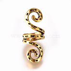 Adjustable Plated Alloy Hair Coil Cuffs, Dread Cuff Coil, for Hair Styling, Crown, Antique Golden, 25x9.5x10mm, Inner Diameter: 7mm(OHAR-WH0016-24B)