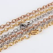 304 Stainless Steel Cable Chain for Necklace Making, with Lobster Claw Clasps, Mixed Color, 23.6 inch(59.9cm)(STAS-P045-06)