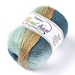Wool Knitting Yarn, Segment Dyed, Crochet Yarn, Colorful, 1mm, about 400m/roll(YCOR-F001-19)