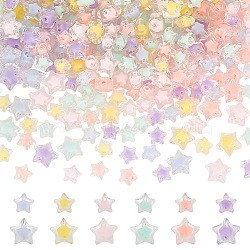 12 Style Transparent Acrylic Beads, Bead in Bead, Faceted, Star, Mixed Color, 10.5~14x11~15x7~8.5mm, Hole: 2mm(TACR-AR0001-26)