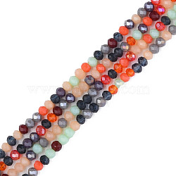 Glass Beads Strands, Faceted, Rondelle, Gray, 3.5x3mm, Hole: 0.9mm, about 130Pcs/strand, 14.37 inch(36.5cm)(GLAA-N051-11C)