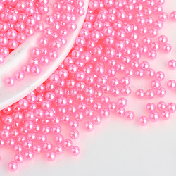 Imitation Pearl Acrylic Beads, No Hole, Round, Hot Pink, 10mm, about 1000pcs/bag(OACR-S011-10mm-Z6)