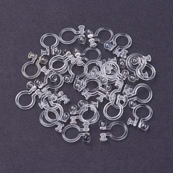 Eco-Friendly Plastic Clip-on Earring Findings, Clear, 10.5x8x3mm, Hole: 0.7mm, Fit for 5mm rhinestone