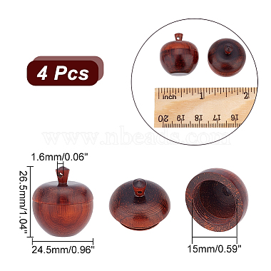 Rosewood Apple Box Jewelry Pendants(WOOD-WH0027-64)-2
