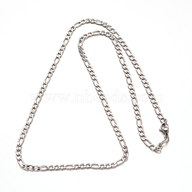 304 Stainless Steel Figaro Chain Necklaces(NJEW-I065-36)-2