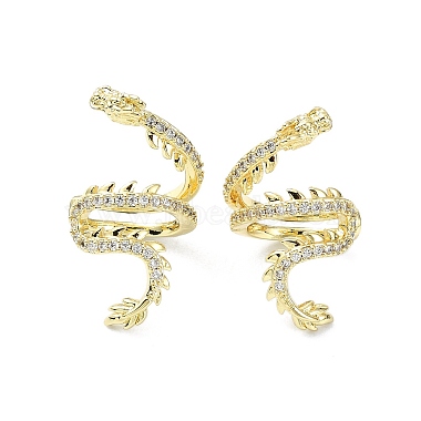 Clear Dragon Brass Earrings