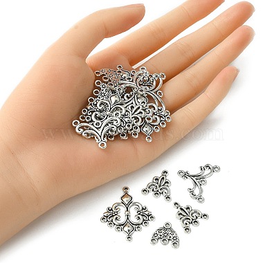 20Pcs 4 Style Tibetan Style Alloy Chandelier Component Links(TIBE-YW0001-40)-4