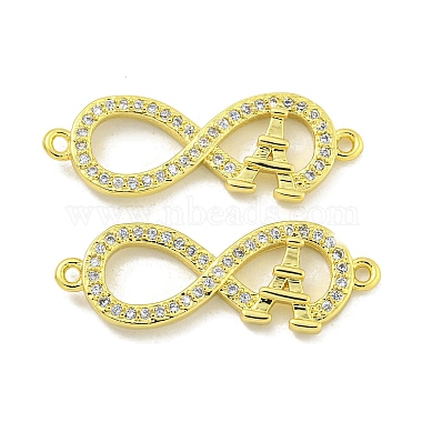 Real 18K Gold Plated Clear Infinity Brass+Cubic Zirconia Links