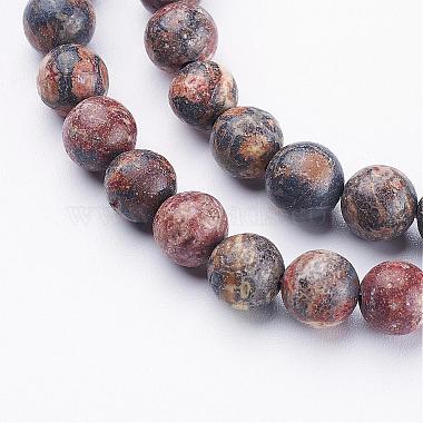 Perles de jaspe peau de léopard rouge naturel brins(GSR6mmC066)-2