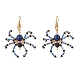 Boucles d'oreilles pendantes araignée tressées en pierre de lave naturelle et lapis-lazuli(EJEW-TA00102-01)-1