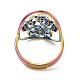 ионное покрытие (IP) 304 тканая сетка из нержавеющей стали с регулируемым кольцом для женщин(RJEW-M149-26RC)-2