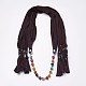 (Jewelry Parties Factory Sale)Simple Design Women's Beaded Cloth Scarf Necklaces(NJEW-K111-02D)-1