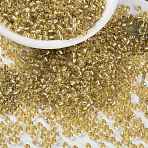 MIYUKI Round Rocailles Beads, Japanese Seed Beads, (RR3) Silverlined Gold, 8/0, 3mm, Hole: 1mm, about 422~455pcs/bottle, 10g/bottle(SEED-JP0009-RR0003)