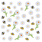 42Pcs 6 Styles Computerized Embroidery Cloth Iron on/Sew on Patches, Costume Accessories, Appliques, Flower & Bees, Mixed Color, 24~100x28.5~48x1.5mm, 7pcs/style(PATC-GA0001-68)