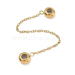 202 Stainless Steel Anti Slip Safety Chain, Chain Extenders with Crimp Beads, Ion Plating(IP), Long-Lasting Plated, Golden, 100mm(SA-CBACFA2-01G-02)