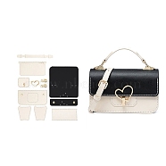 DIY PU Leather Crossbody Lady Bag Making Sets, Knitting Crochet Shoulder Bags Kit, Valentine's Day Gift for Girlfriend, Black, 22x14x7.5cm(PW-WG98937-08)