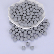 Round Silicone Focal Beads, Chewing Beads For Teethers, DIY Nursing Necklaces Making, Gainsboro, 15mm, Hole: 2mm(SI-JX0046A-99)