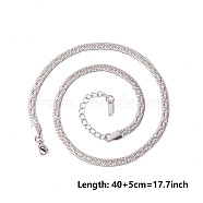 Non-Tarnish 5MM Unisex 304 Stainless Steel Snake Chains Necklaces(DL8400-1)