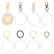 2 Sets 2 Style Commemorative Coin Acrylic Pendant Keychain Sets, with Alloy Findings, for Coin Collection, Mixed Color, 7.4~8.4cm, 4pcs/set, 1 set/style(KEYC-FG0001-08)