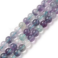 Natural Fluorite Beads Strands, Round, 6.5mm, Hole: 0.7mm, about 62pcs/strand, 15.35''(39cm)(G-B038-C01)
