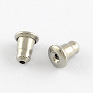 304 Stainless Steel Ear Nuts, Bullet Earring Backs, Stainless Steel Color, 5.5x4.5x4.5mm, Hole: 1mm(STAS-Q189-01)