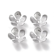 304 Stainless Steel Bead Caps, 5-Petal, Flower, Stainless Steel Color, 11x11x3mm, Hole: 1.6mm(X-STAS-K194-15P)
