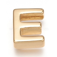 Brass Charms, Long-Lasting Plated, Real 18K Gold Plated, Letter.E, E: 8.5x7x3mm, Hole: 1.6mm(ZIRC-I037-01E-G)