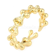 Brass Cuff Finger Ring Settings, for Half Drilled Beads, Real 18K Gold Plated, 5mm, Adjustable, Pin: 0.9mm(KK-L219-15B-G)