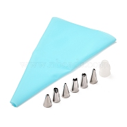 Cake Bakeware Kits, with Plastic Converter and Eva Pastry Bag, 430 Stainless Steel Cream Nozzle, for Cake Decorating Tips Tool, Cyan, 303x175x0.5mm(TOOL-B002-01B)