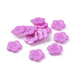 Acrylic Sewing Buttons for Costume Design, Plastic Buttons, 2-Hole, Dyed, Flower Wintersweet, Dark Orchid, 20x2mm, Hole: 1mm(BUTT-E074-C-07)