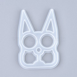 Self Defense Silicone Molds, Resin Casting Molds, for Self Defense Finger Weapons Rabbit Keychains Molds, White, 95x63x6mm, Inner Diameter: 90x58mm(X-DIY-I036-18)