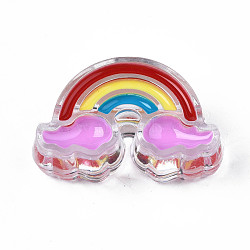 Transparent Acrylic Enamel Beads, Rainbow, Violet, 16x26x9mm, Hole: 3.5mm(OACR-N130-026-02)