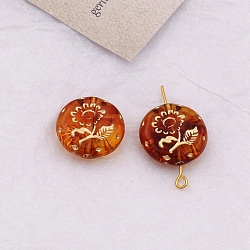 Transparent Acrylic Beads, Chocolate, Flat Round, 18mm, Hole: 1.5mm(PW-WG64236-02)