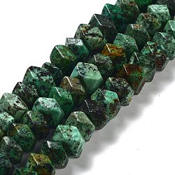 Natural African Turquoise(Jasper) Beads Strands, Nuggets, Faceted, 6~8x10.5~14x8~9.5mm, Hole: 1.2mm, about 57~61pcs/strand, 15.16''~15.39''(38.5~39.1cm)(G-D091-A18)