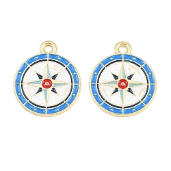 Alloy Enamel Pendants, Golden, Compass Charms, 20x17x1.2mm, Hole: 1.9mm(FIND-E057-01E)