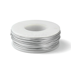 Matte Round Aluminum Wire, Bendable Metal Craft Wire, with Spool, Silver, 20 Gauge, 0.8mm, 36m/roll(X-AW-G001-M-0.8mm-01)