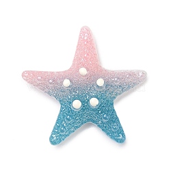 Gradient Color Opaque Resin Decoden Cabochons, Starfish, Pink, 33x35x9.5mm(CRES-P036-01A-03)