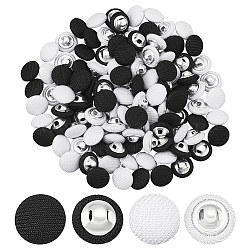 120Pcs 2 Colors 1-Hole Aluminum Buttons, with Polyester Covered, Clothes Coat Down Jacket Buckle, Platinum, Mixed Color, 10x6mm, Hole: 0.8mm, 60pcs/color(DIY-BC0012-72)