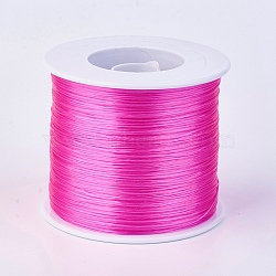 Flat Elastic Crystal String, Elastic Beading Thread, for Stretch Bracelet Making, Deep Pink, 0.7mm, about 546.8 yards(500m)/roll(EW-F006-33)