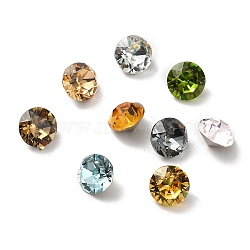 Faceted K9 Glass Rhinestone Cabochons, Pointed Back & Back Plated, Diamond, Mixed Color, 8x5mm(GGLA-R402-08D)