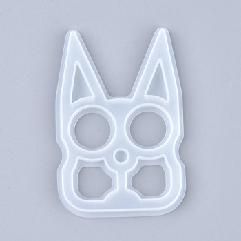 Self Defense Silicone Molds, Resin Casting Molds, for Self Defense Finger Weapons Rabbit Keychains Molds, White, 95x63x6mm, Inner Diameter: 90x58mm