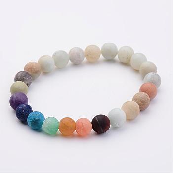 Natural Amazonite & Gemstone Beads Stretch Bracelets, 2 inch(50mm)