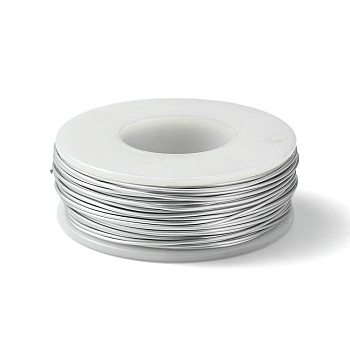 Matte Round Aluminum Wire, Bendable Metal Craft Wire, with Spool, Silver, 20 Gauge, 0.8mm, 36m/roll