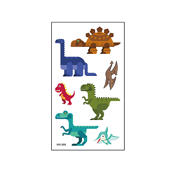 Anmial Theme Removable Temporary Water Proof Tattoos Paper Stickers, Dinosaur Pattern, 10.5x6cm