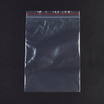 Plastic Zip Lock Bags, Resealable Packaging Bags, Top Seal, Self Seal Bag, Rectangle, Red, 15x10cm, Unilateral Thickness: 1.8 Mil(0.045mm), 100pcs/bag