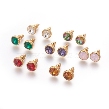 Mixed Color Stainless Steel Stud Earrings