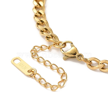 304 Stainless Steel Rectangle Link Chain Necklaces(NJEW-H024-05G)-3