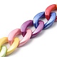 Pearlized Opaque Acrylic Curb Chain for DIY Keychains(HJEW-JM00400-04)-2