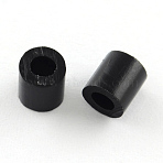 PE DIY Melty Beads Fuse Beads Refills, Tube, Black, 3~3.3x2.5~2.6mm(X-DIY-R013-2.5mm-A46)