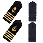 Polyester Fiber Sailor Epaulettes, Rectangle, Black, 135x50mm(AJEW-WH20006-121B)